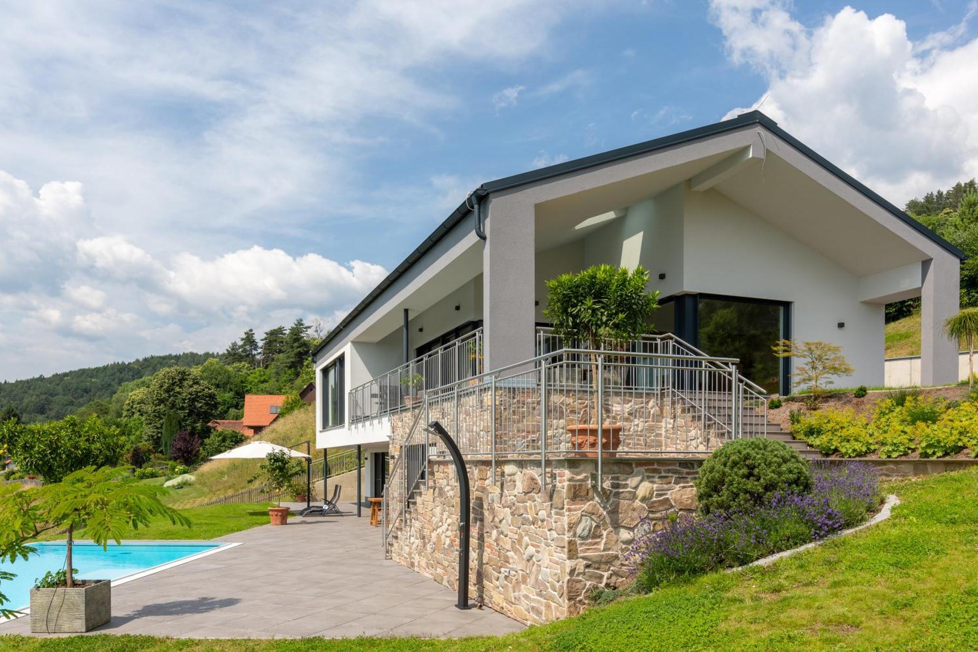 Greim15 --- Ganzes Ferienhaus Mit Fernsicht, Pool, Wellness Deutschlandsbergi járás Kültér fotó